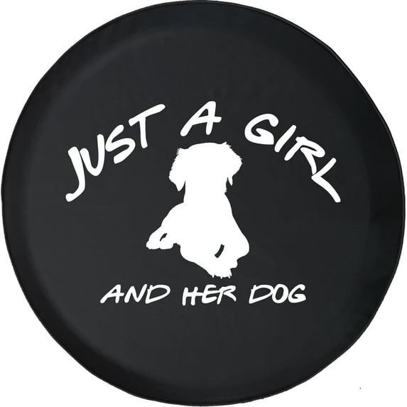 Black Tire Covers - Tire Accessories for Campers, SUVs, Trailers, Trucks, RVs and More | Just A Girl & Her Dog Black 29 Inch