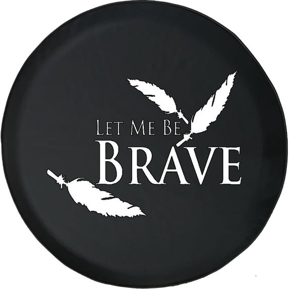 Black Tire Covers - Tire Accessories for Campers, SUVs, Trailers, Trucks, RVs and More | Let Me Be Brave Feathers Black 29 Inch