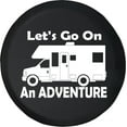 thumbnail image 1 of Black Tire Covers - Tire Accessories for Campers, SUVs, Trailers, Trucks, RVs and More | Lets Go On an Adventure RV Black 28 Inch, 1 of 3