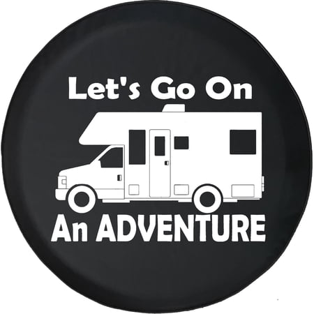 Black Tire Covers - Tire Accessories for Campers, SUVs, Trailers, Trucks, RVs and More | Lets Go On an Adventure RV Black 31 Inch