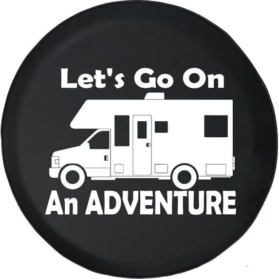 Black Tire Covers - Tire Accessories for Campers, SUVs, Trailers, Trucks, RVs and More | Lets Go On an Adventure RV Black 31 Inch