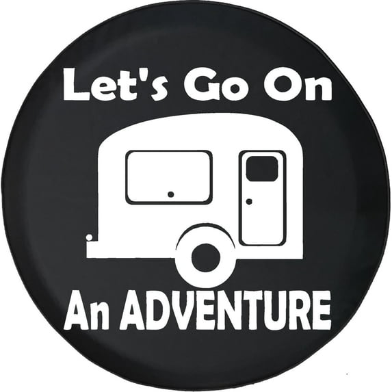Black Tire Covers - Tire Accessories for Campers, SUVs, Trailers, Trucks, RVs and More | Lets Go On an Camper Black 31 Inch