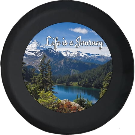 Black Tire Covers - Tire Accessories for Campers, SUVs, Trailers, Trucks, RVs and More | Life is A Journey Black 30 Inch
