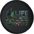thumbnail image 1 of Black Tire Covers - Tire Accessories for Campers, SUVs, Trailers, Trucks, RVs and More | Life is Better Around The Campfire Black 32 Inch, 1 of 3