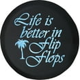 thumbnail image 1 of Black Tire Covers - Tire Accessories for Campers, SUVs, Trailers, Trucks, RVs and More | Life is Better in Flip Flops Black 33 Inch, 1 of 3