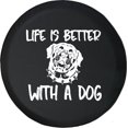 thumbnail image 1 of Black Tire Covers - Tire Accessories for Campers, SUVs, Trailers, Trucks, RVs and More | Life is Better with a Dog Rottweiler Black 35 Inch, 1 of 3