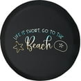 thumbnail image 1 of Black Tire Covers - Tire Accessories for Campers, SUVs, Trailers, Trucks, RVs and More | Life is Short. Beach Starfish Sand Dollar Black 30 Inch, 1 of 3
