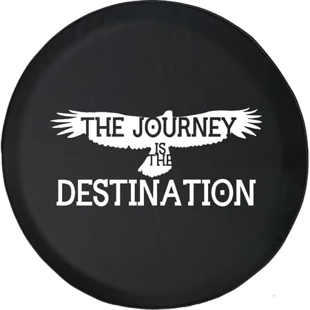 Black Tire Covers - Tire Accessories for Campers, SUVs, Trailers, Trucks, RVs and More | Life is a Journey Not a Destination Eagle Black 32 Inch