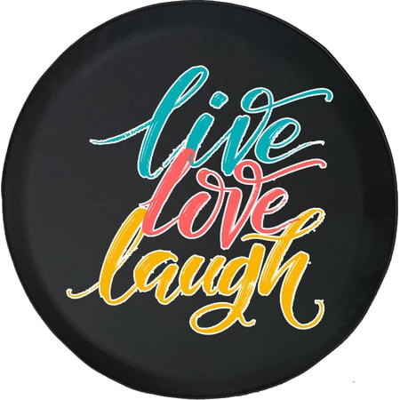 Black Tire Covers - Tire Accessories for Campers, SUVs, Trailers, Trucks, RVs and More | Live Laugh Love Black 31 Inch
