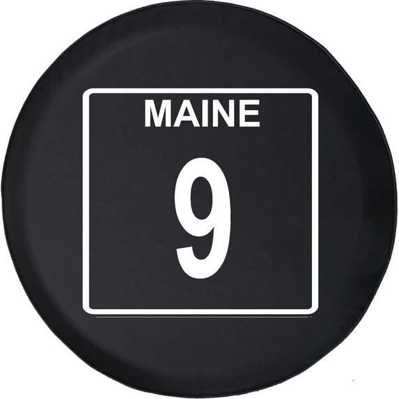 Black Tire Covers - Tire Accessories for Campers, SUVs, Trailers, Trucks, RVs and More | Maine State Route 9 Black 30 Inch
