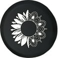 thumbnail image 1 of Black Tire Covers - Tire Accessories for Campers, SUVs, Trailers, Trucks, RVs and More | Mandala Daisy Sun Flower Pretty Black 32 Inch, 1 of 3