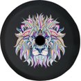 thumbnail image 1 of Black Tire Covers - Tire Accessories for Campers, SUVs, Trailers, Trucks, RVs and More | Mandala Mosaic Lion Black 33 Inch with Backup Camera Hole, 1 of 3