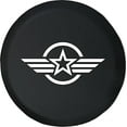 thumbnail image 1 of Black Tire Covers - Tire Accessories for Campers, SUVs, Trailers, Trucks, RVs and More | Military Star Patriotic Black 28 Inch, 1 of 3