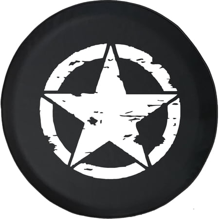 Black Tire Covers - Tire Accessories for Campers, SUVs, Trailers, Trucks, RVs and More | | Military Star WW2 Black 32 Inch