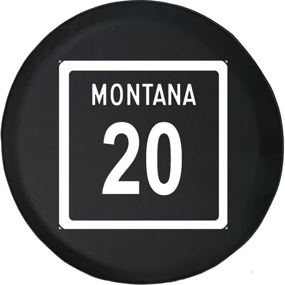 Black Tire Covers - Tire Accessories for Campers, SUVs, Trailers, Trucks, RVs and More | Montana State Route 20 Black 35 Inch