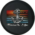 thumbnail image 1 of Black Tire Covers - Tire Accessories for Campers, SUVs, Trailers, Trucks, RVs and More | Neon Sky Beach Black 30 Inch, 1 of 3