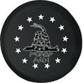 thumbnail image 1 of Black Tire Covers - Tire Accessories for Campers, SUVs, Trailers, Trucks, RVs and More | No Tread Greek Betsy Ross Black 32 Inch, 1 of 3