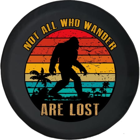 Black Tire Covers - Tire Accessories for Campers, SUVs, Trailers, Trucks, RVs and More | Not All Who Wander Bigfoot Black 30 Inch