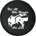 thumbnail image 1 of Black Tire Covers - Tire Accessories for Campers, SUVs, Trailers, Trucks, RVs and More | Not All Who Wander Lost Black 32 Inch, 1 of 3