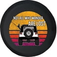 thumbnail image 1 of Black Tire Covers - Tire Accessories for Campers, SUVs, Trailers, Trucks, RVs and More | Not All Who Wander are Lost Sunset Black 32 Inch, 1 of 3