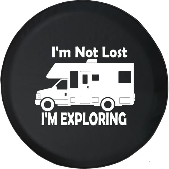 Black Tire Covers - Tire Accessories for Campers, SUVs, Trailers, Trucks, RVs and More | Not Lost Just Exploring RV Black 28 Inch