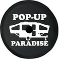 thumbnail image 1 of Black Tire Covers - Tire Accessories for Campers, SUVs, Trailers, Trucks, RVs and More | Paradise Pop Up Camper Black 33 Inch with Backup Camera Hole, 1 of 3
