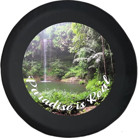 Black Tire Covers - Tire Accessories for Campers, SUVs, Trailers, Trucks, RVs and More | Paradise is Real Jungle Black 35 Inch