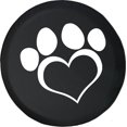 thumbnail image 1 of Black Tire Covers - Tire Accessories for Campers, SUVs, Trailers, Trucks, RVs and More | Paw Print Heart Love Dogs Black 35 Inch, 1 of 3