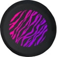 thumbnail image 1 of Black Tire Covers - Tire Accessories for Campers, SUVs, Trailers, Trucks, RVs and More | Pink Purple Zebra Stripes Black 30 Inch, 1 of 3