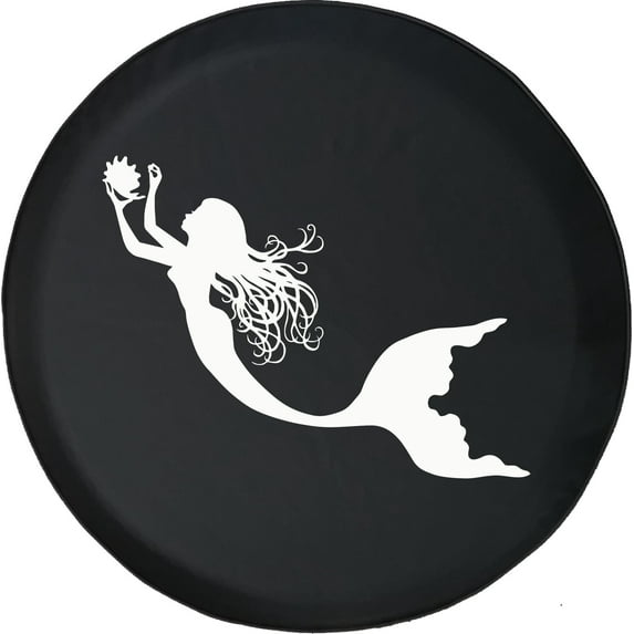 Black Tire Covers - Tire Accessories for Campers, SUVs, Trailers, Trucks, RVs and More | Pretty Mermaid Black 33 Inch