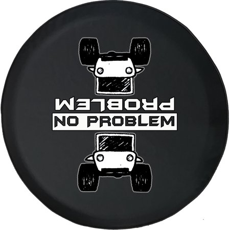 Black Tire Covers - Tire Accessories for Campers, SUVs, Trailers, Trucks, RVs and More | Problem No Problem Black 35 Inch