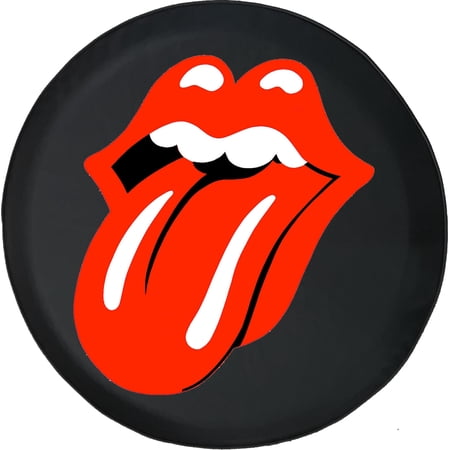 Black Tire Covers - Tire Accessories for Campers, SUVs, Trailers, Trucks, RVs and More | Red Lips Black 28 Inch