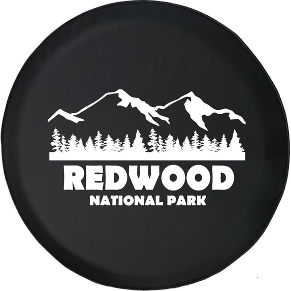 Black Tire Covers - Tire Accessories for Campers, SUVs, Trailers, Trucks, RVs and More | Redwood National Park California Black 33 Inch