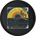 thumbnail image 1 of Black Tire Covers - Tire Accessories for Campers, SUVs, Trailers, Trucks, RVs and More | Retro California Sunset Surf Black 32 Inch, 1 of 3