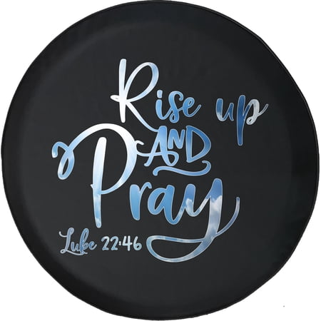 Black Tire Covers - Tire Accessories for Campers, SUVs, Trailers, Trucks, RVs and More | Rise Up and Pray Faith Religion Bible Church Black 33 Inch