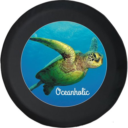 Black Tire Covers - Tire Accessories for Campers, SUVs, Trailers, Trucks, RVs and More | Save The Sea Turtles Black 32 Inch
