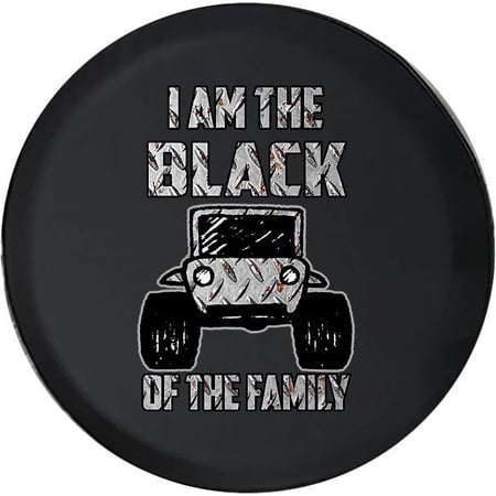 Black Tire Covers - Tire Accessories for Campers, SUVs, Trailers, Trucks, RVs and More | Sheep of the Family Metal Black 33 Inch