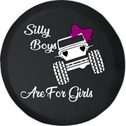 Black Tire Covers - Tire Accessories for Campers, SUVs, Trailers, Trucks, RVs and More | Silly Boys Girls Black 33 Inch