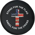 thumbnail image 1 of Black Tire Covers - Tire Accessories for Campers, SUVs, Trailers, Trucks, RVs and More | Stand for The Flag Kneel for The Cross USA Black 31 Inch, 1 of 3