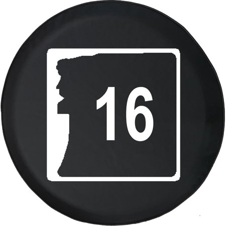 Black Tire Covers - Tire Accessories for Campers, SUVs, Trailers, Trucks, RVs and More | State Freeway Signage 16 Black 31 Inch