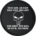 thumbnail image 1 of Black Tire Covers - Tire Accessories for Campers, SUVs, Trailers, Trucks, RVs and More | Stay Low Go Fast One Shot Patriot Skull Black 35 Inch, 1 of 3