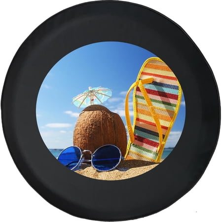 Black Tire Covers - Tire Accessories for Campers, SUVs, Trailers, Trucks, RVs and More | Summer Daze Black 30 Inch