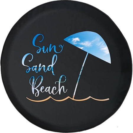 Black Tire Covers - Tire Accessories for Campers, SUVs, Trailers, Trucks, RVs and More | Sun Sand Beach Umbrella Black 35 Inch