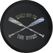 Black Tire Covers - Tire Accessories for Campers, SUVs, Trailers, Trucks, RVs and More | Take Me to The River Rafting Paddles Black 31 Inch