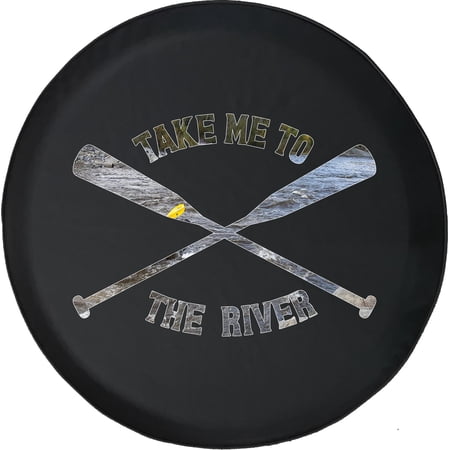Black Tire Covers - Tire Accessories for Campers, SUVs, Trailers, Trucks, RVs and More | Take Me to The River Rafting Paddles Black 32 Inch