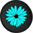 thumbnail image 1 of Black Tire Covers - Tire Accessories for Campers, SUVs, Trailers, Trucks, RVs and More | Teal Pretty Flower Black 29 Inch, 1 of 3