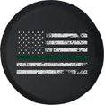 thumbnail image 1 of Black Tire Covers - Tire Accessories for Campers, SUVs, Trailers, Trucks, RVs and More | | Thin Green Line Flag Military Black 33 Inch, 1 of 3