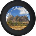 thumbnail image 1 of Black Tire Covers - Tire Accessories for Campers, SUVs, Trailers, Trucks, RVs and More | Travel It's A Wild World Black 29 Inch, 1 of 3