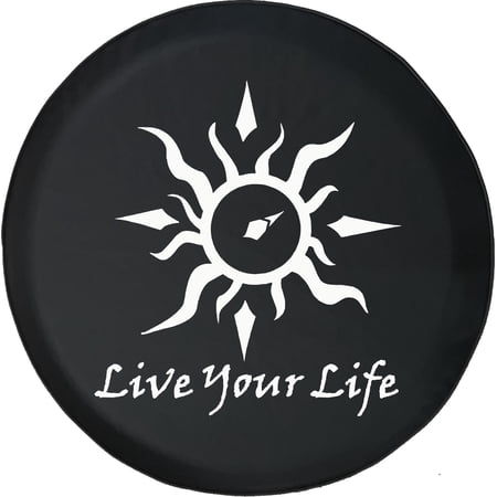 Black Tire Covers - Tire Accessories for Campers, SUVs, Trailers, Trucks, RVs and More | Tribal Sun Black 35 Inch