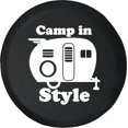 thumbnail image 1 of Black Tire Covers - Tire Accessories for Campers, SUVs, Trailers, Trucks, RVs and More | Vintage Camper Black 30 Inch, 1 of 3